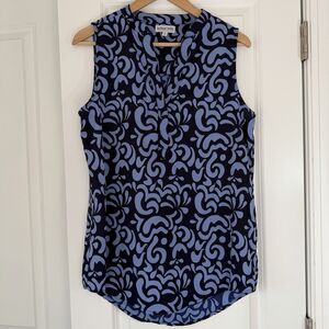 Buckhead Betties Women's Sleeveless Dark Blue and Lavender Blouse Size M